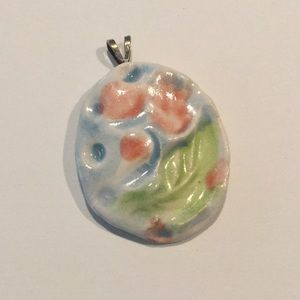 Aromatherapy clay fired pendant
